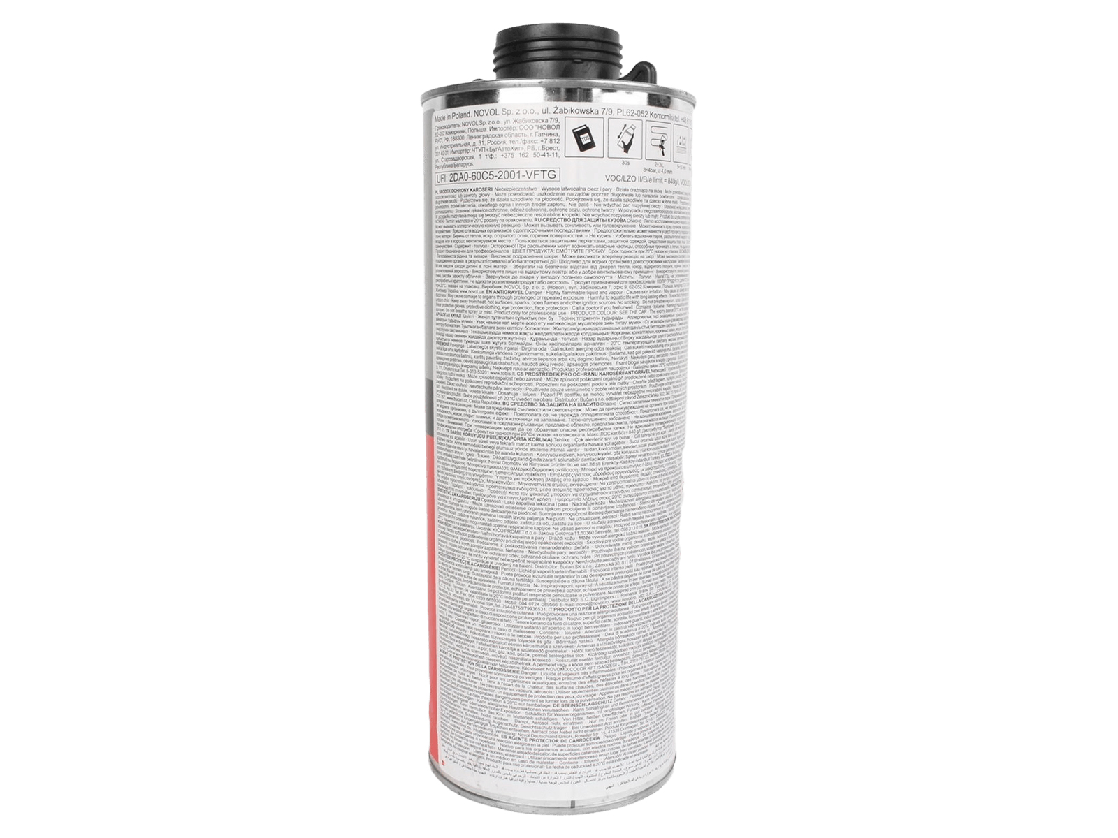 Антигравий NOVOL MS черный 1л фотография №3