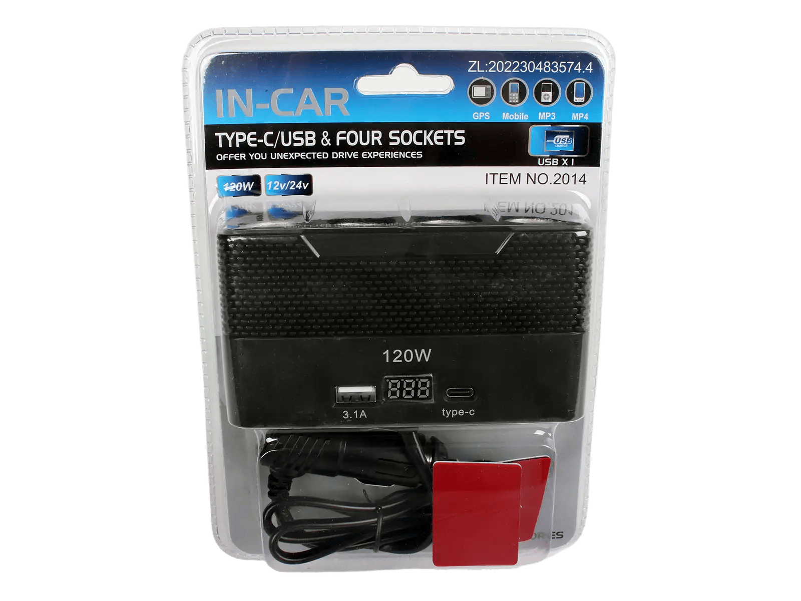 Разветвитель 4 слота, 1хUSB, 1xType-C + индикатор напряжения фотография №1