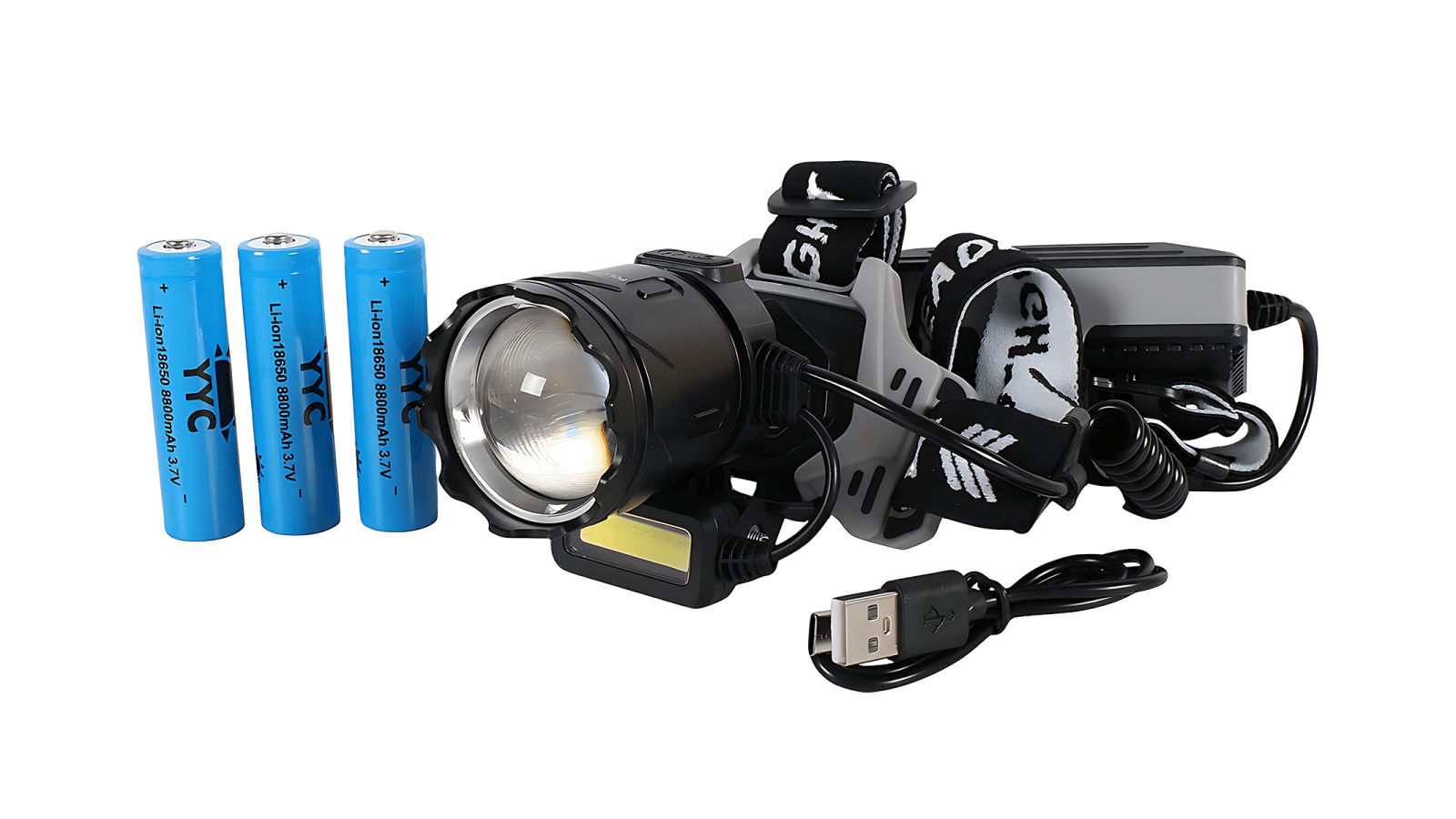 Фонарь налобный светодиодный АКБ USB YYC-2228-P360 фотография №7
