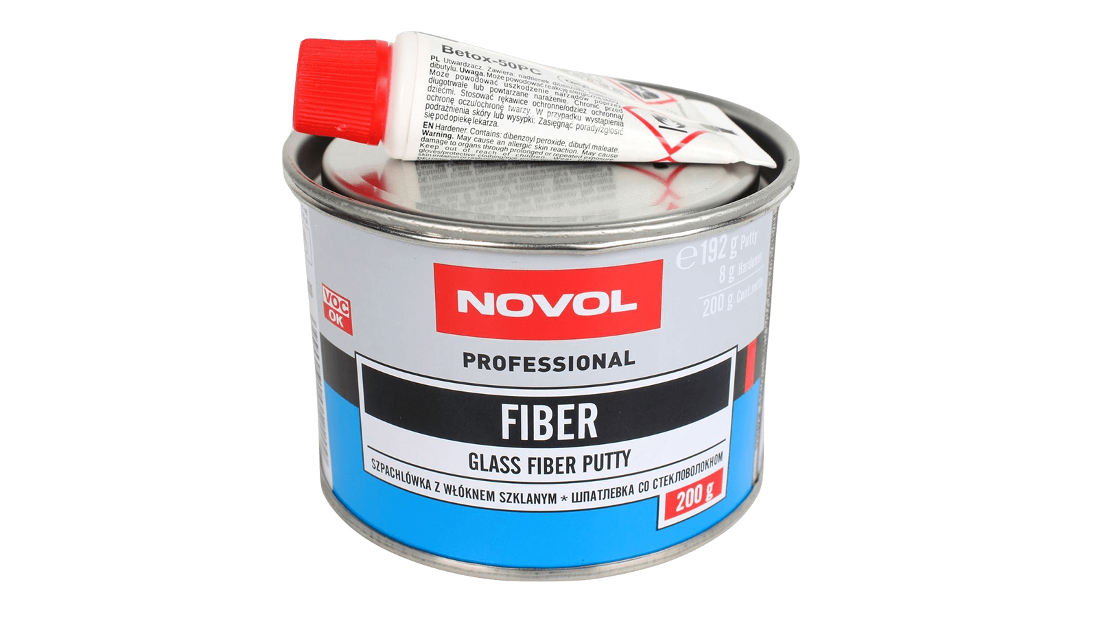 Шпатлевка NOVOL FIBER ремонтная 0.2кг фотография №1