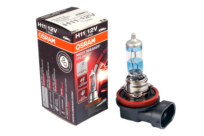 Лампа 12Vx55W +110% H11 OSRAM NIGHT BREAKER UNLIMITED фотография №1