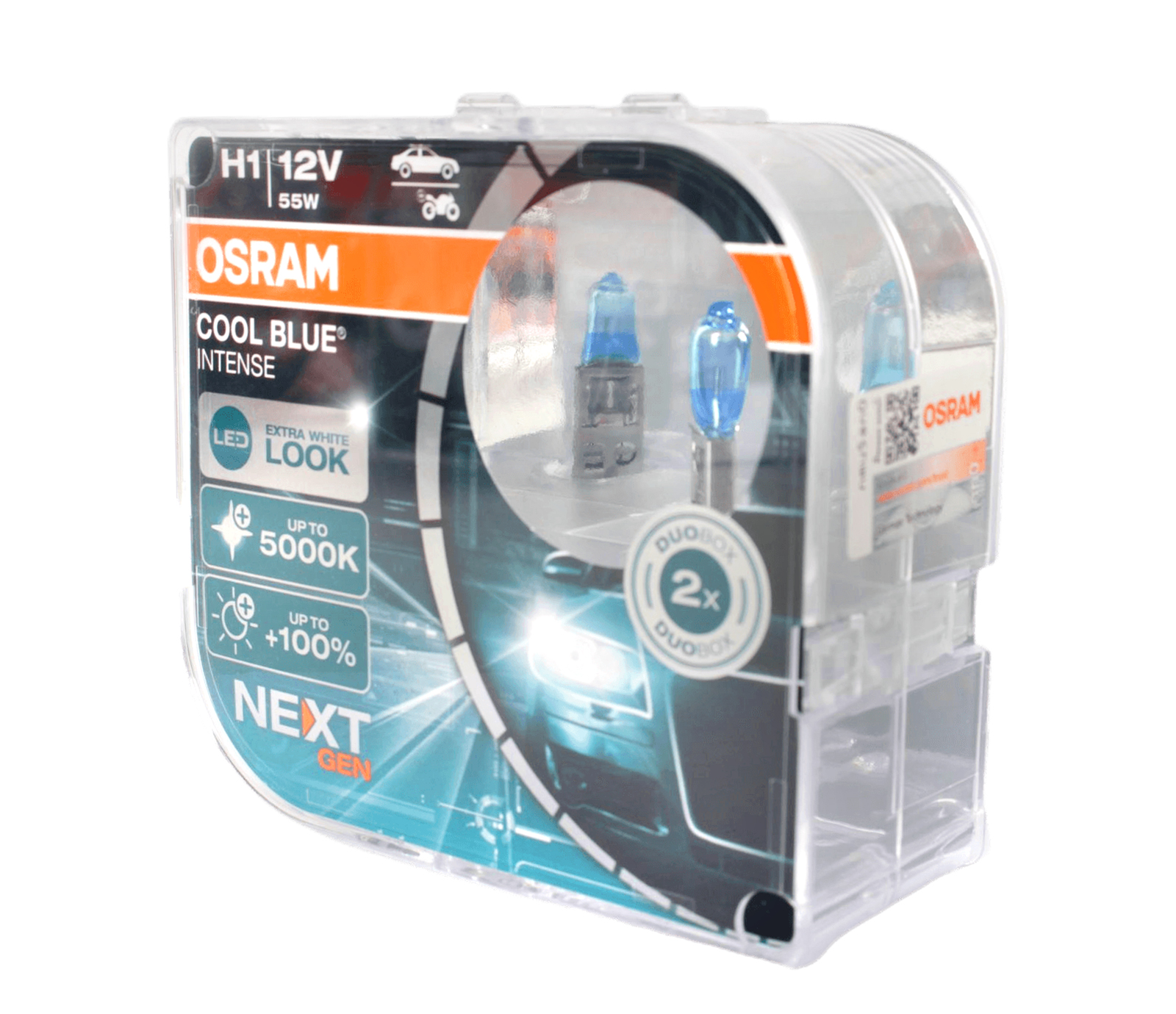 Набор ламп 12Vx55W H1 OSRAM COOL BLUE INTENSE (NextGen) 2 штуки комплект O-64150 CBN2 EURO фотография №2