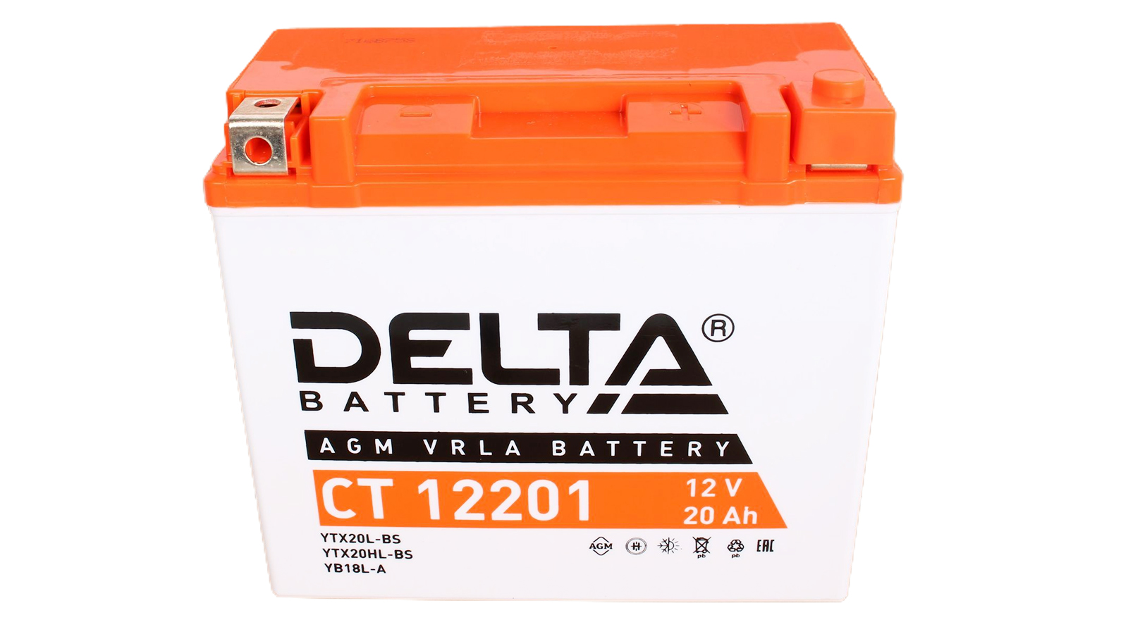 Аккумуляторная батарея DELTA СТ 12201 YTX20L-BS 6СТ18 фотография №1