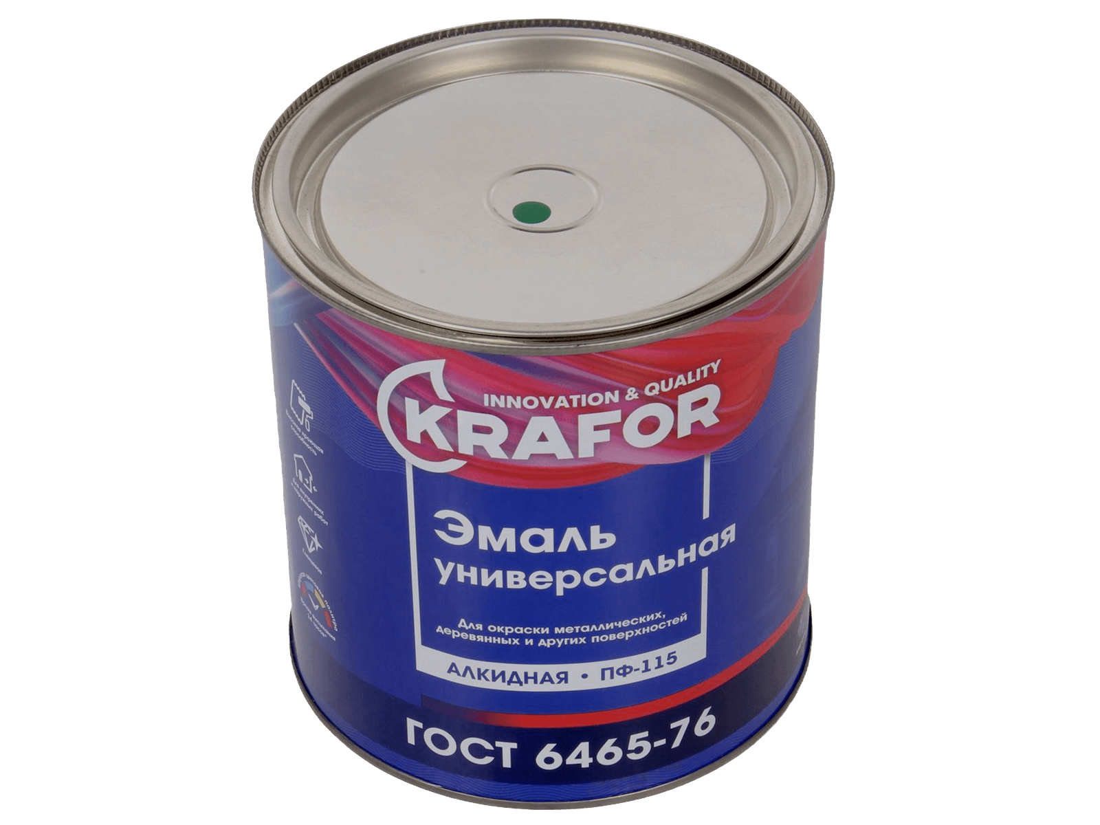 Эмаль KRAFOR ПФ-115 зеленая 2.7кг фотография №2