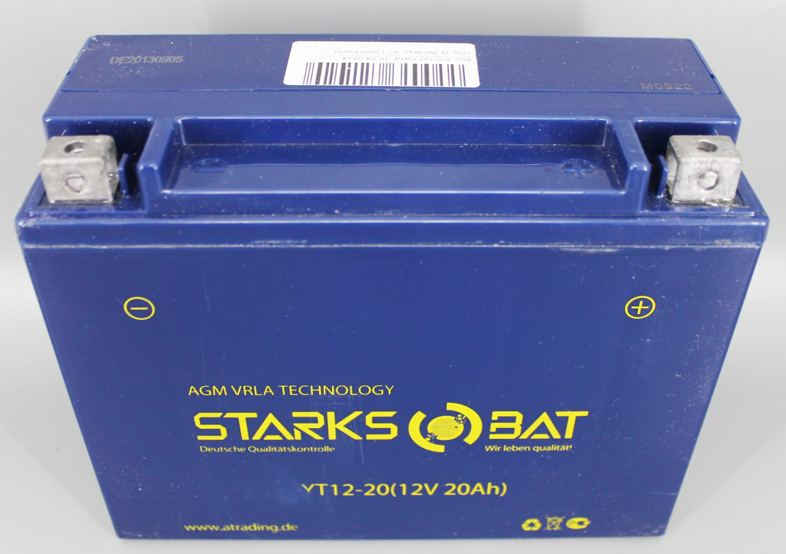 Аккумуляторная батарея STARKSBAT YT 12-20 Y50-N18L-A 6СТ20 фотография №2