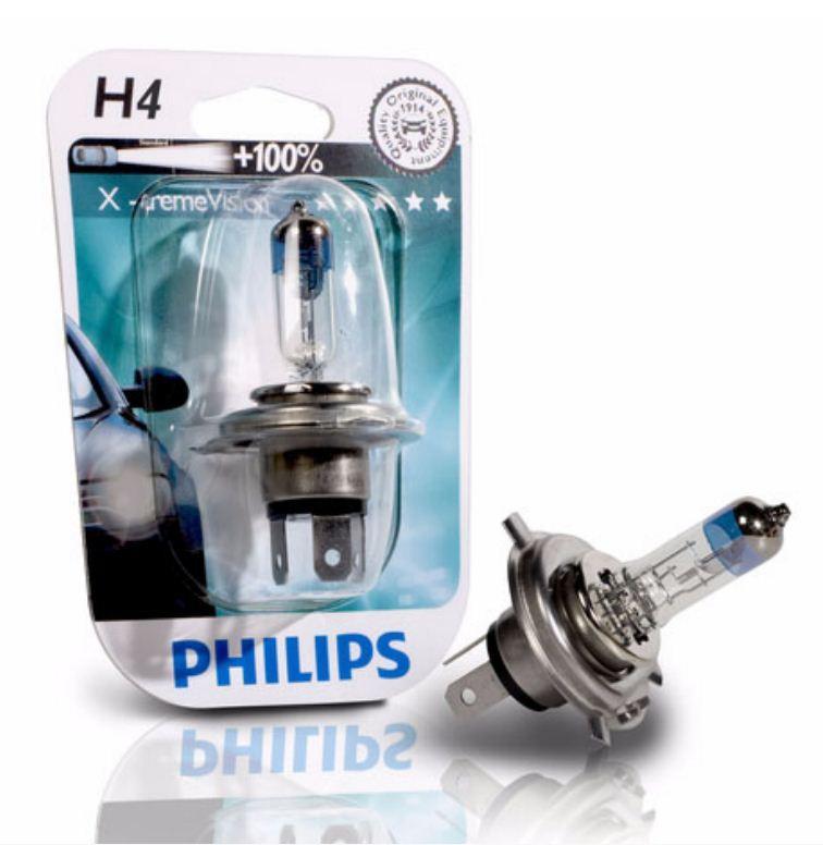 Лампа 12Vx55/60W H4 +100% PHILIPS X-TREME VISION