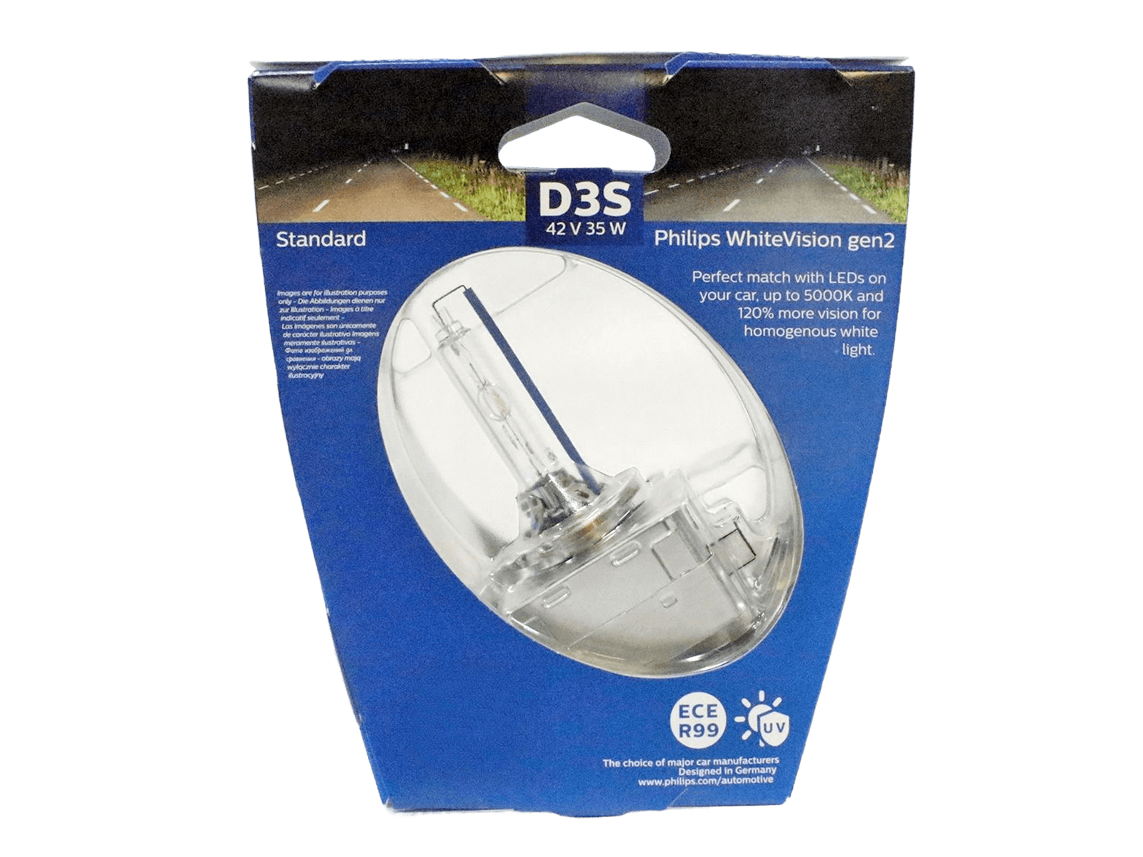 Лампа 42Vx35W D3S ксенон PHILIPS WHITE VISION 5000K шт. фотография №2