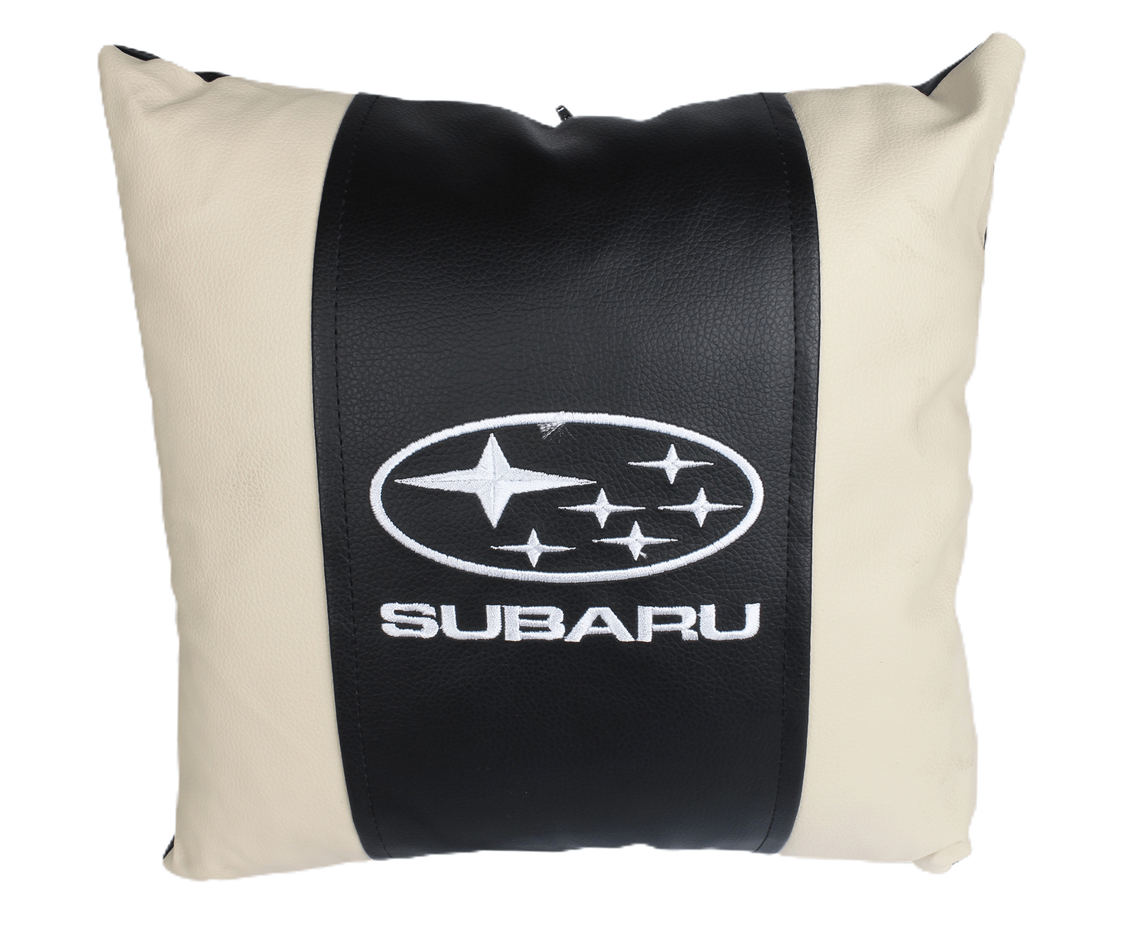 Подушка для сна с бежевыми ставками с логотипом SUBARU фотография №1