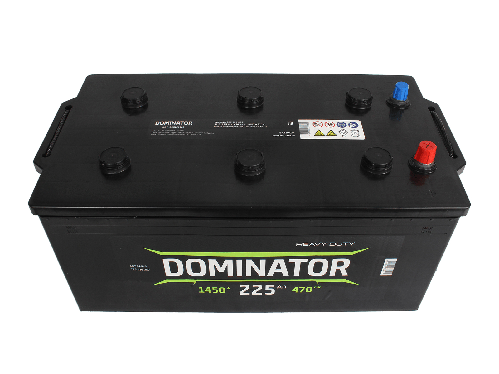 Аккумуляторная батарея DOMINATOR (+слева) 6СТ225//1100хБ фотография №2