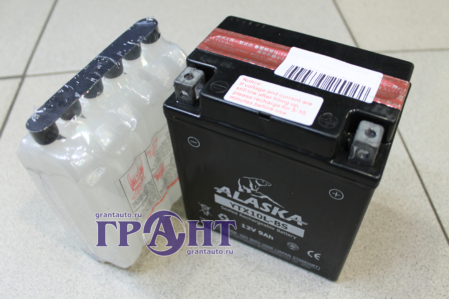 Аккумуляторная батарея ALASKA YTX10L-BS 6СТ9 agm фотография №1