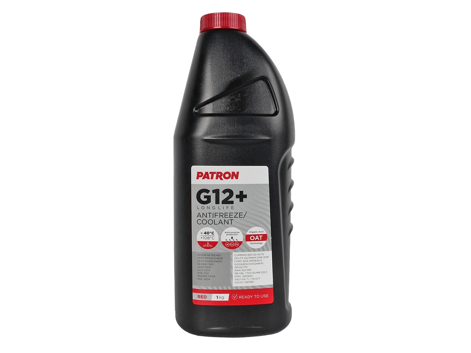 Антифриз G12+ красный готовый 1л PATRON PCF2001 фотография №1