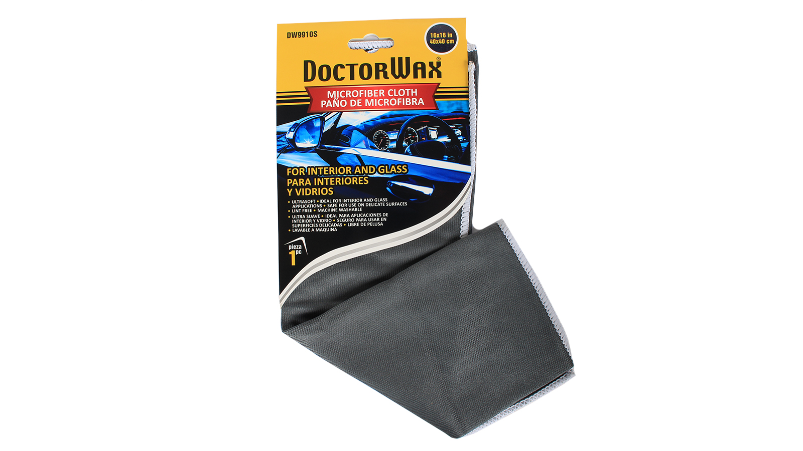 Микрофибра для стекол и интерьера 40х40см DOCTOR WAX фотография №1