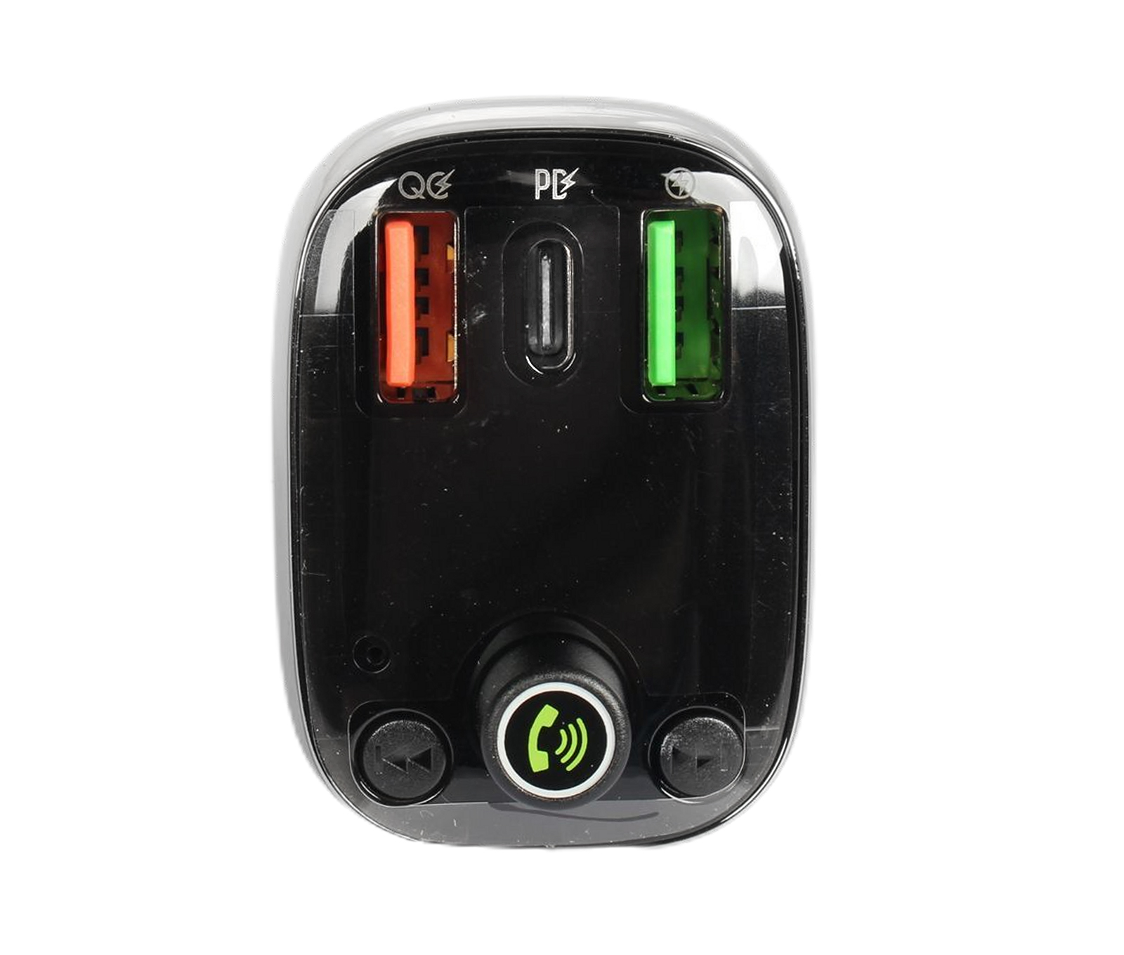 Автомобильная зарядка с Bluetooth FM трансмиттером LDNIO C704Q, 2USB с кабелем, черный фотография №2