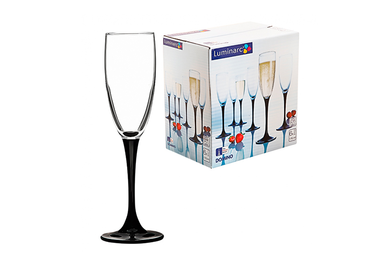 Набор фужеров бокалов для шампанского LUMINARC ДОМИНО 6шт 170мл H8167 фотография №1