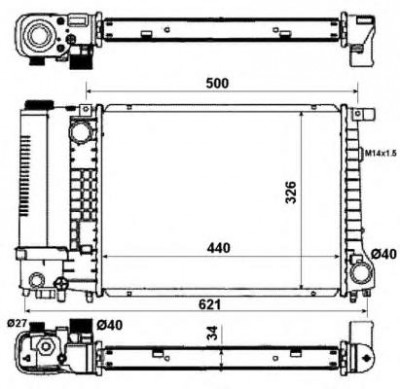 Радиатор HELLA 8MK376717-464 БМВ 5 E34 фотография №1