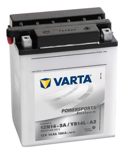Аккумуляторная батарея VARTA белая YB14-A2 6СТ14 514 012 014 фотография №1