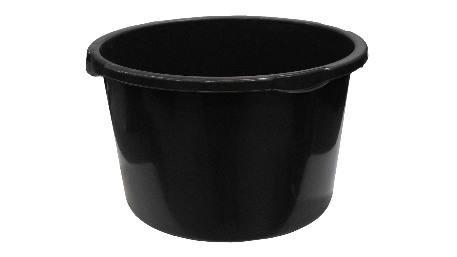 Таз строительный 60/65л пластик черный круглый фотография №1