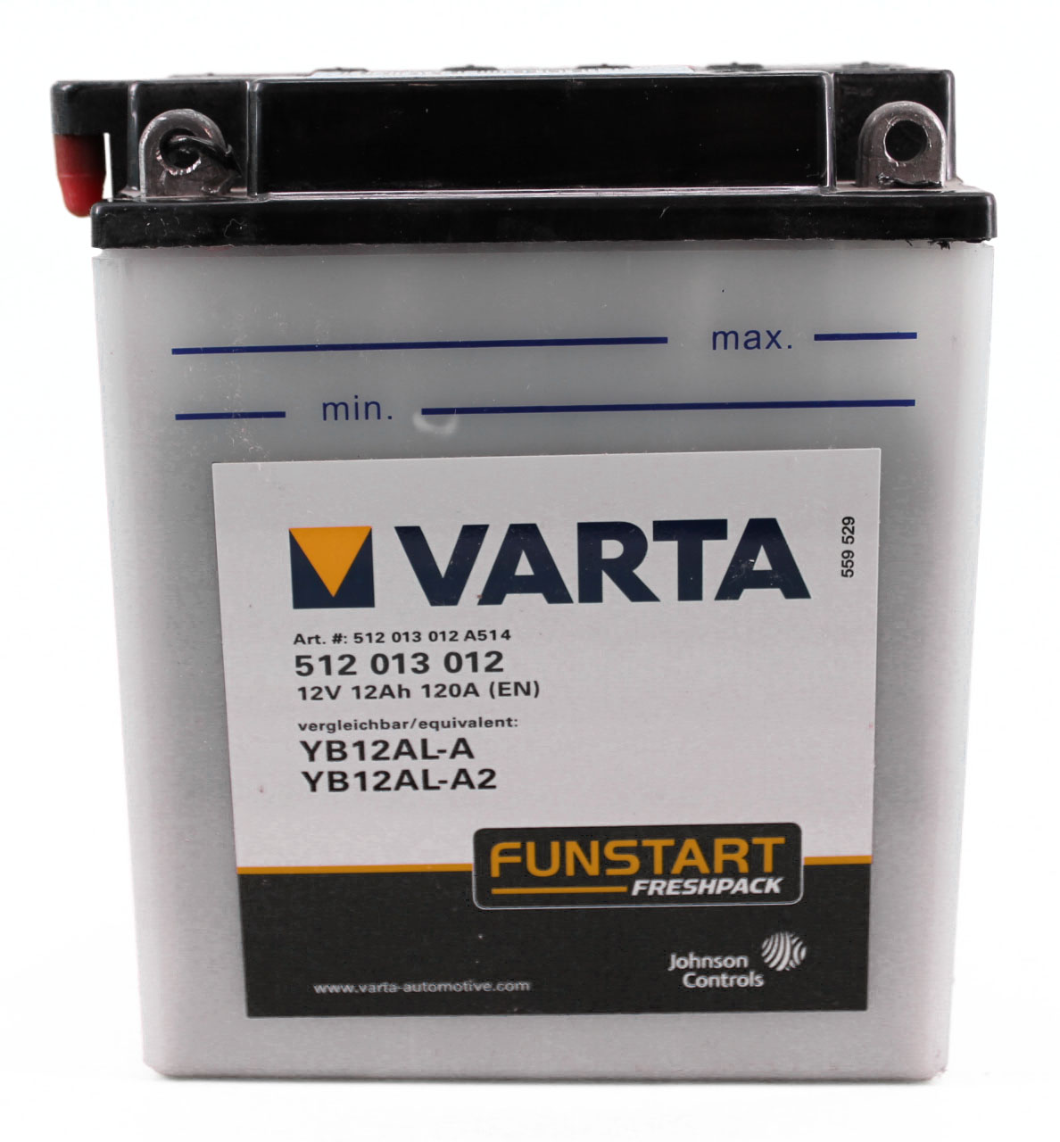 Аккумуляторная батарея VARTA белая YB12AL-A 6СТ12 * 512 013 012 фотография №1