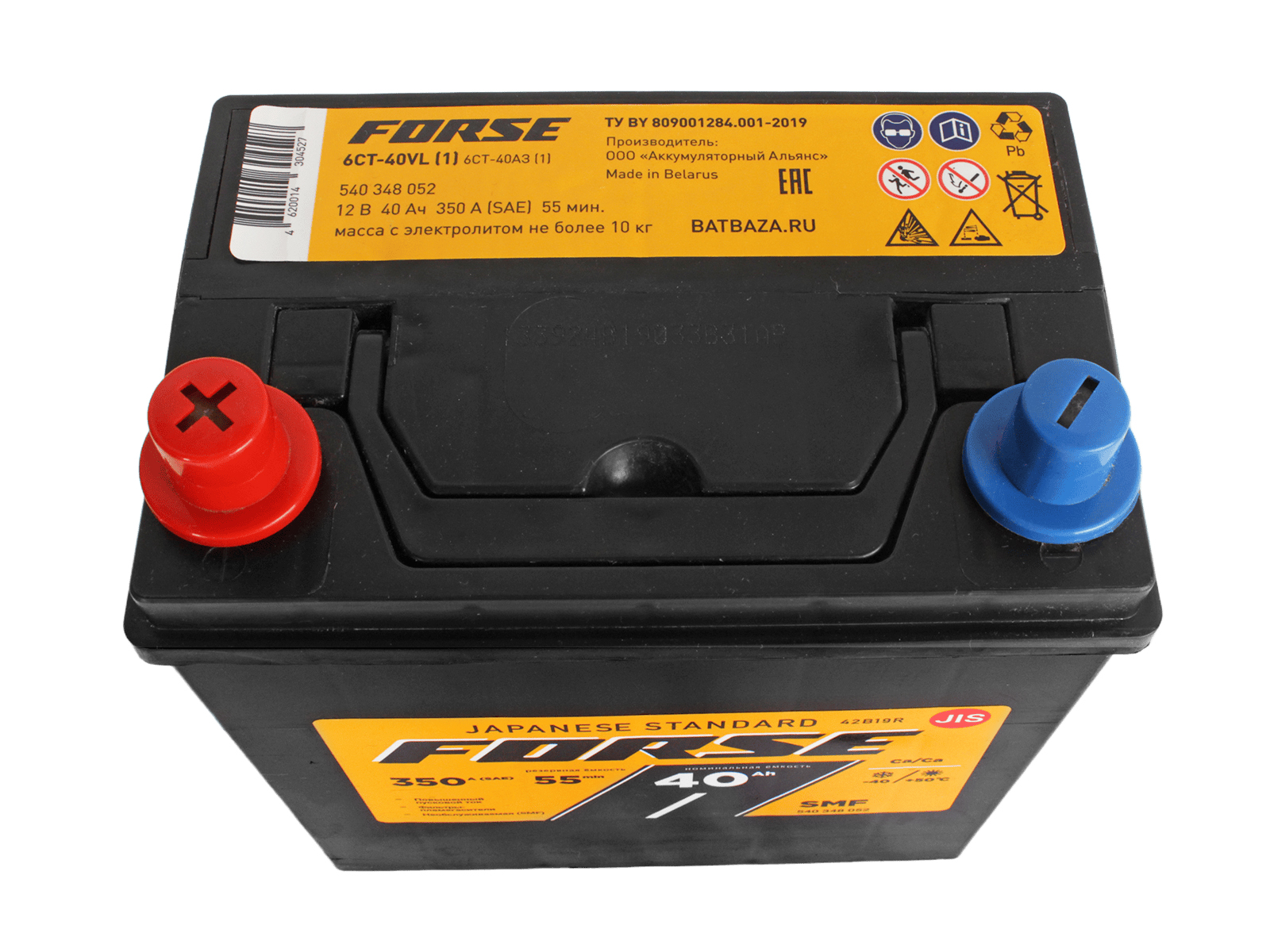 Аккумуляторная батарея FORSE 42B19R 6СТ40 фотография №3