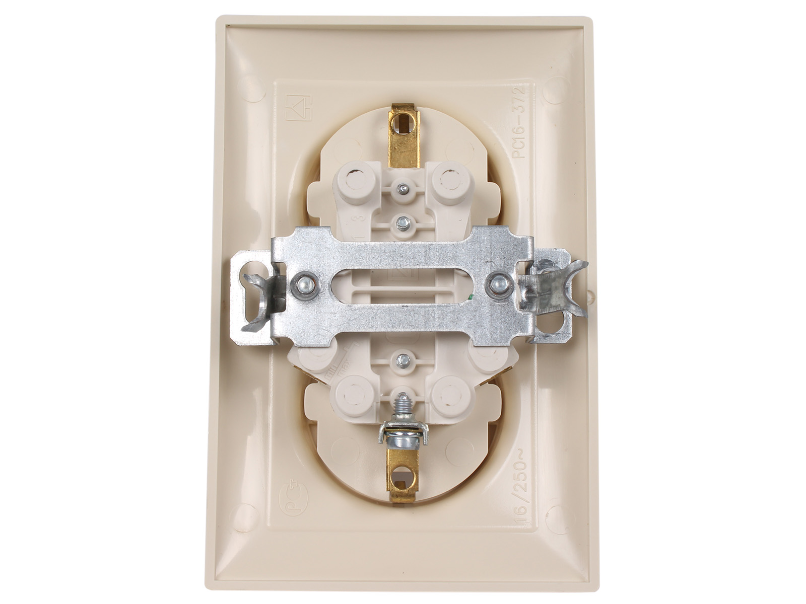 Розетка Селена двойная с заземлением слоновая кость РС16-372 фотография №3 Розетка Селена двойная с заземлением слоновая кость РС16-372 фотография №3