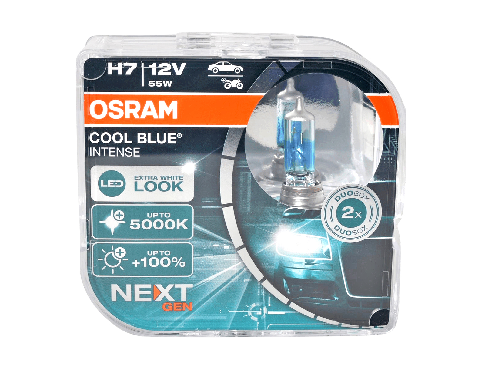 Набор ламп 12Vx55W H7 OSRAM COOL BLUE INTENSE (NextGen) 2 штуки комплект O-64210 CBN2 EURO фотография №1