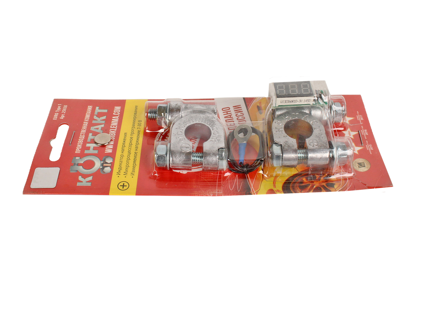 Клемма АКБ +/- с вольтметром ПК КОНТАКТ комплект фотография №2