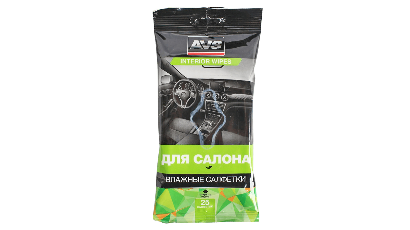 Влажные салфетки AVS для салона 25 штук AVK-201 фотография №1
