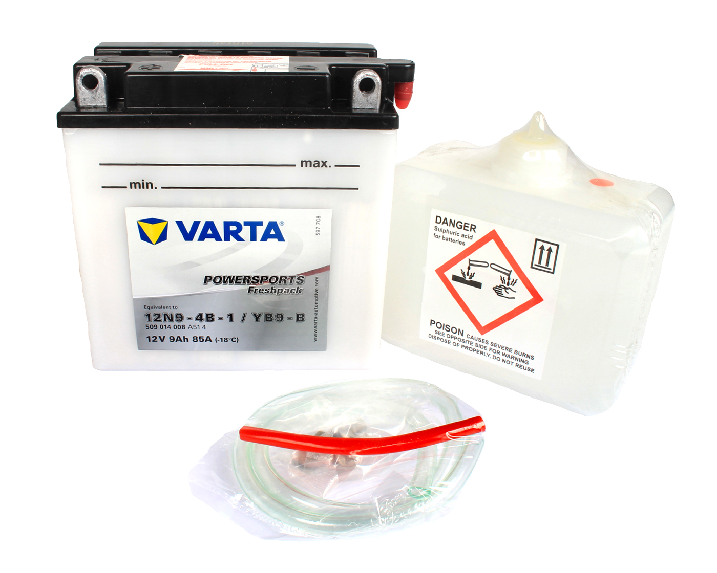 Аккумуляторная батарея VARTA белая YB9-B 6СТ9 509 014 008 фотография №1