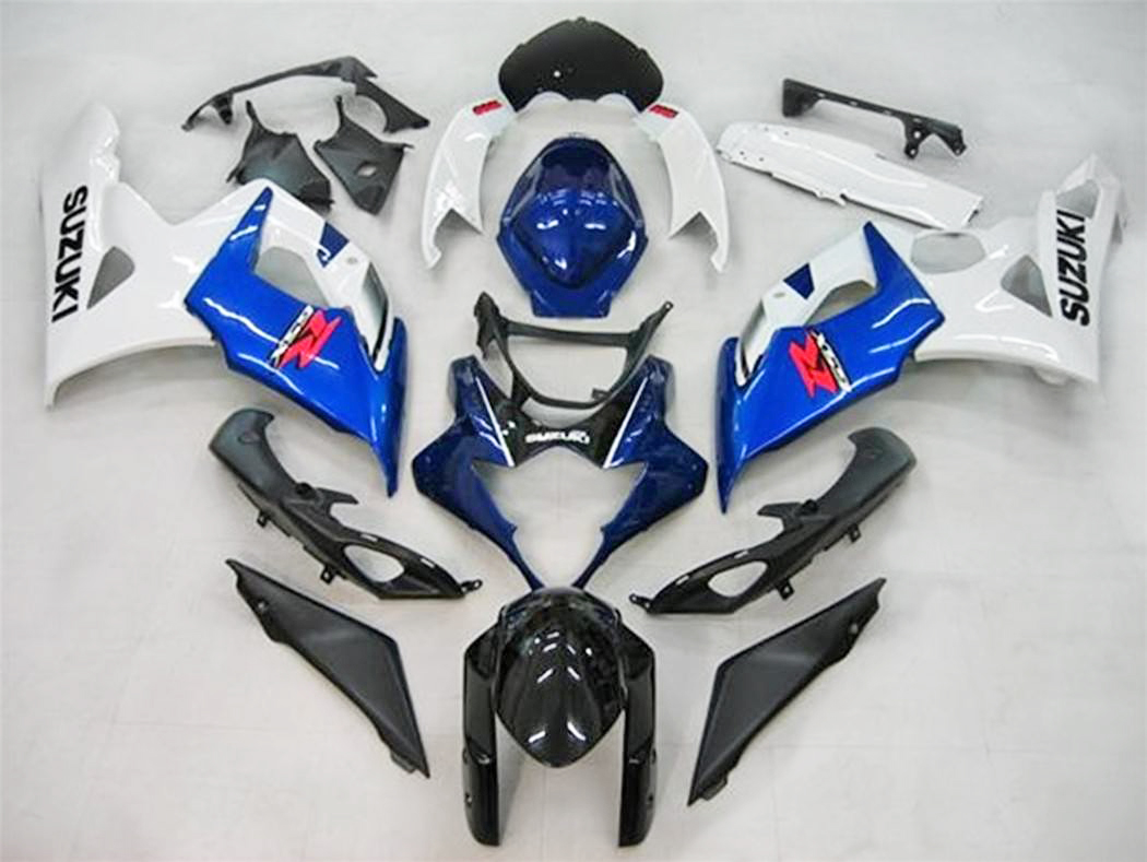 Мото пластик комплект Suzuki GSX-R1000 05-06 черно-сине-белый фотография №1