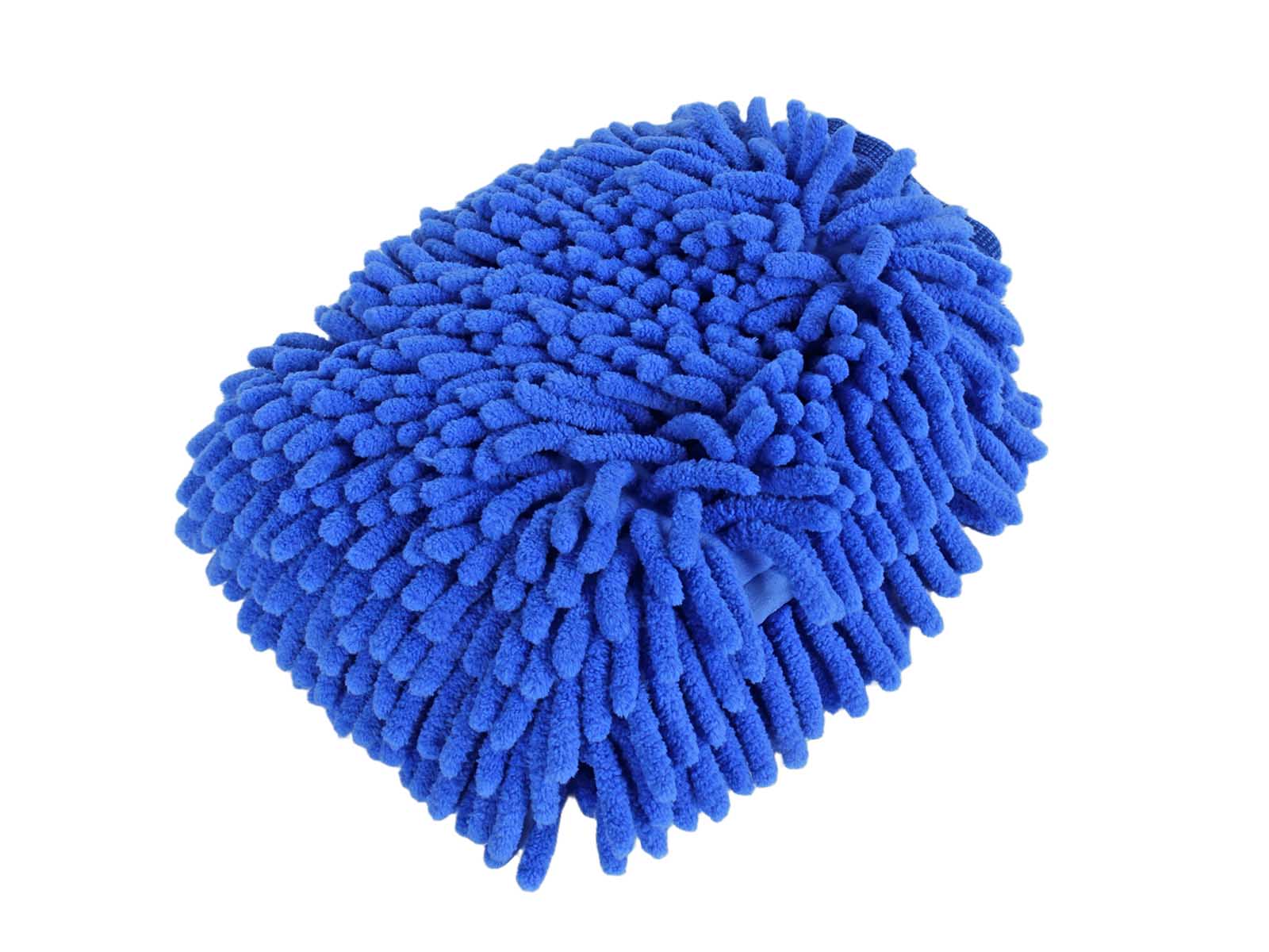 Варежка для мойки из микрофибры синяя фотография №3