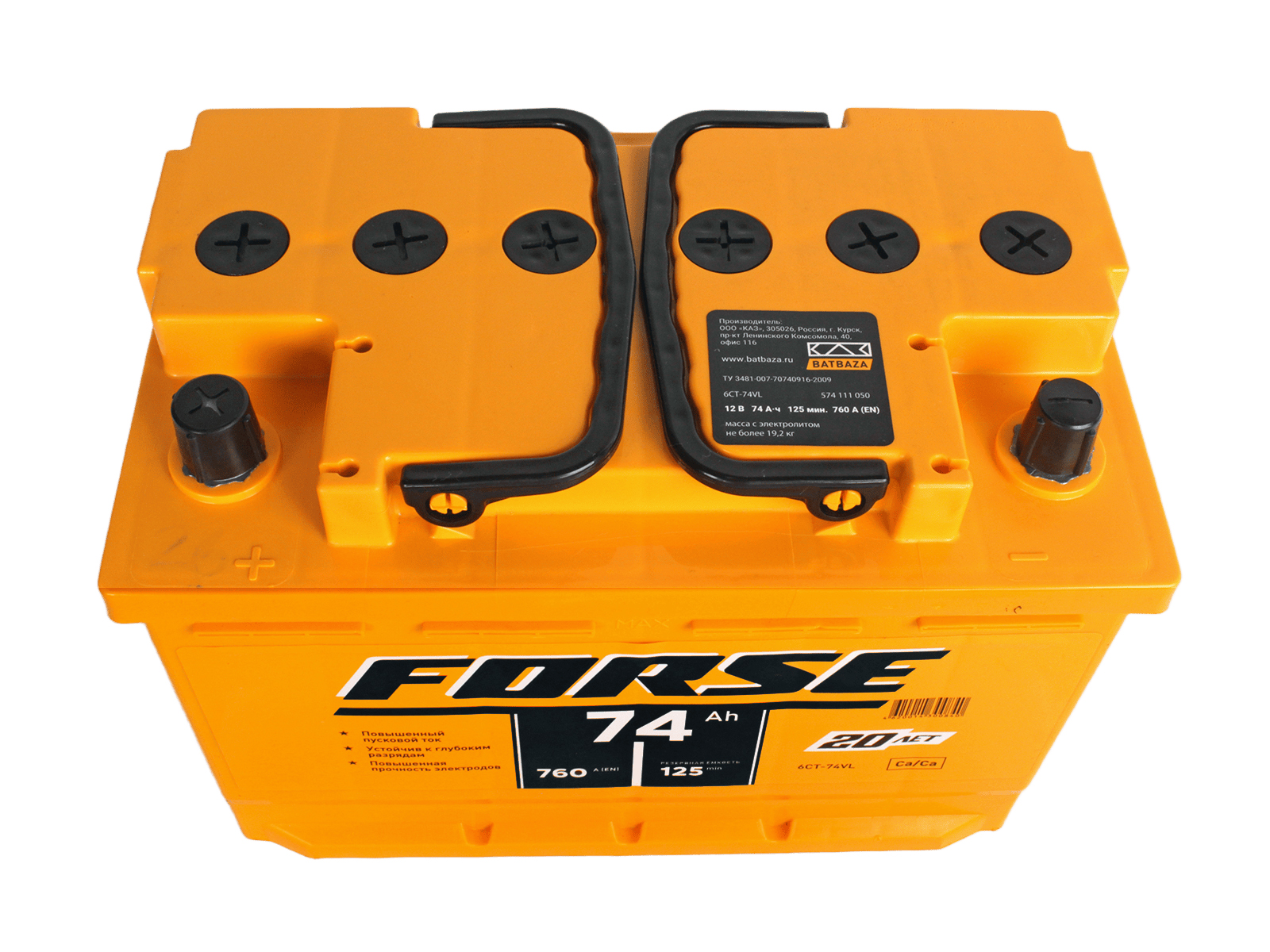 Аккумуляторная батарея FORSE 6СТ74 760 А фотография №3