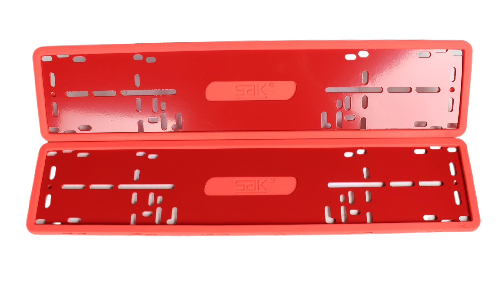 Рамка номерного знака силикон красная комплект 2 штуки фотография №1