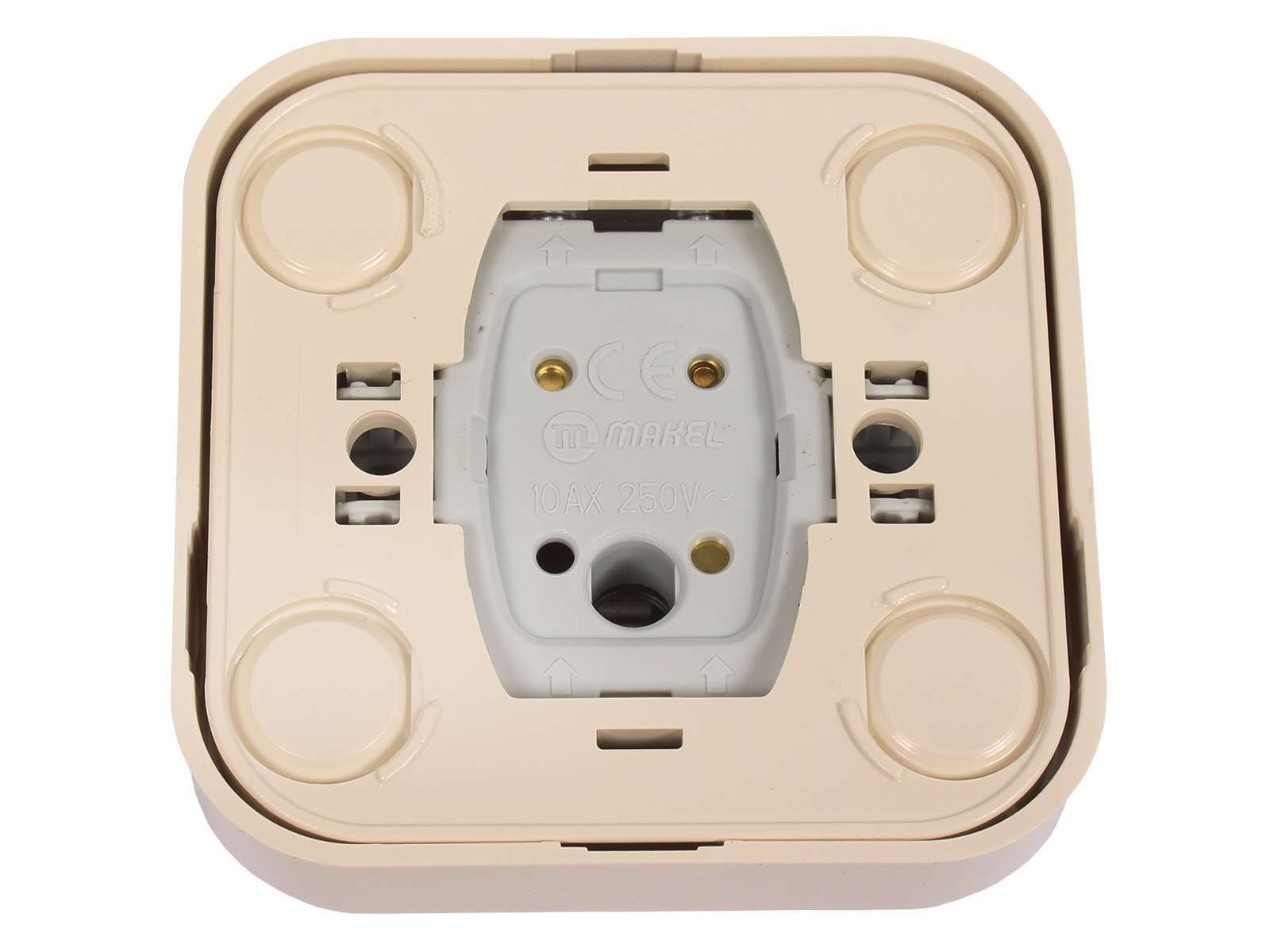 Выключатель одноклавишный накладной кремовый проходной MAKEL фотография №4