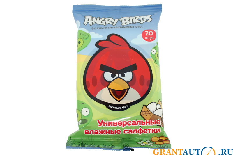 Салфетки влажные ANGRY BIRDS 20шт фотография №1