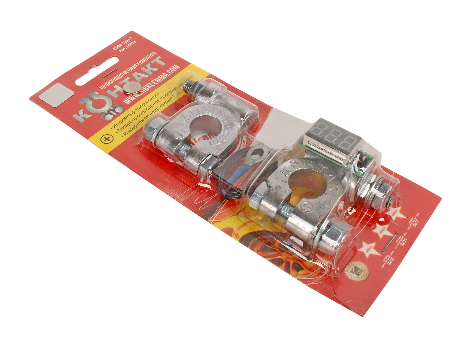 Клемма АКБ +/- с вольтметром ПК КОНТАКТ комплект фотография №3