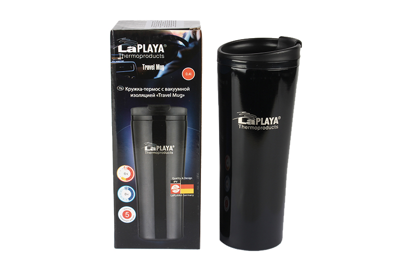 Кружка-термос нержавеющей сталь LaPlaya Vacuum Travel Mug 0,4 L Black фотография №3