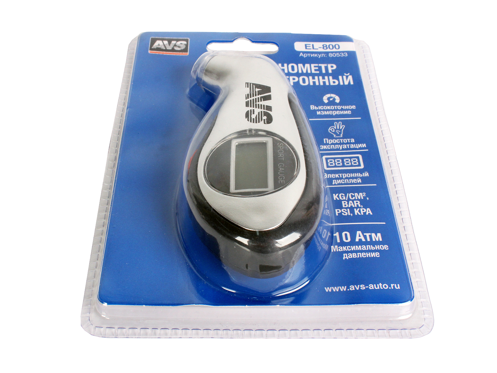 Манометр автомобильный AVS EL-800 фотография №2