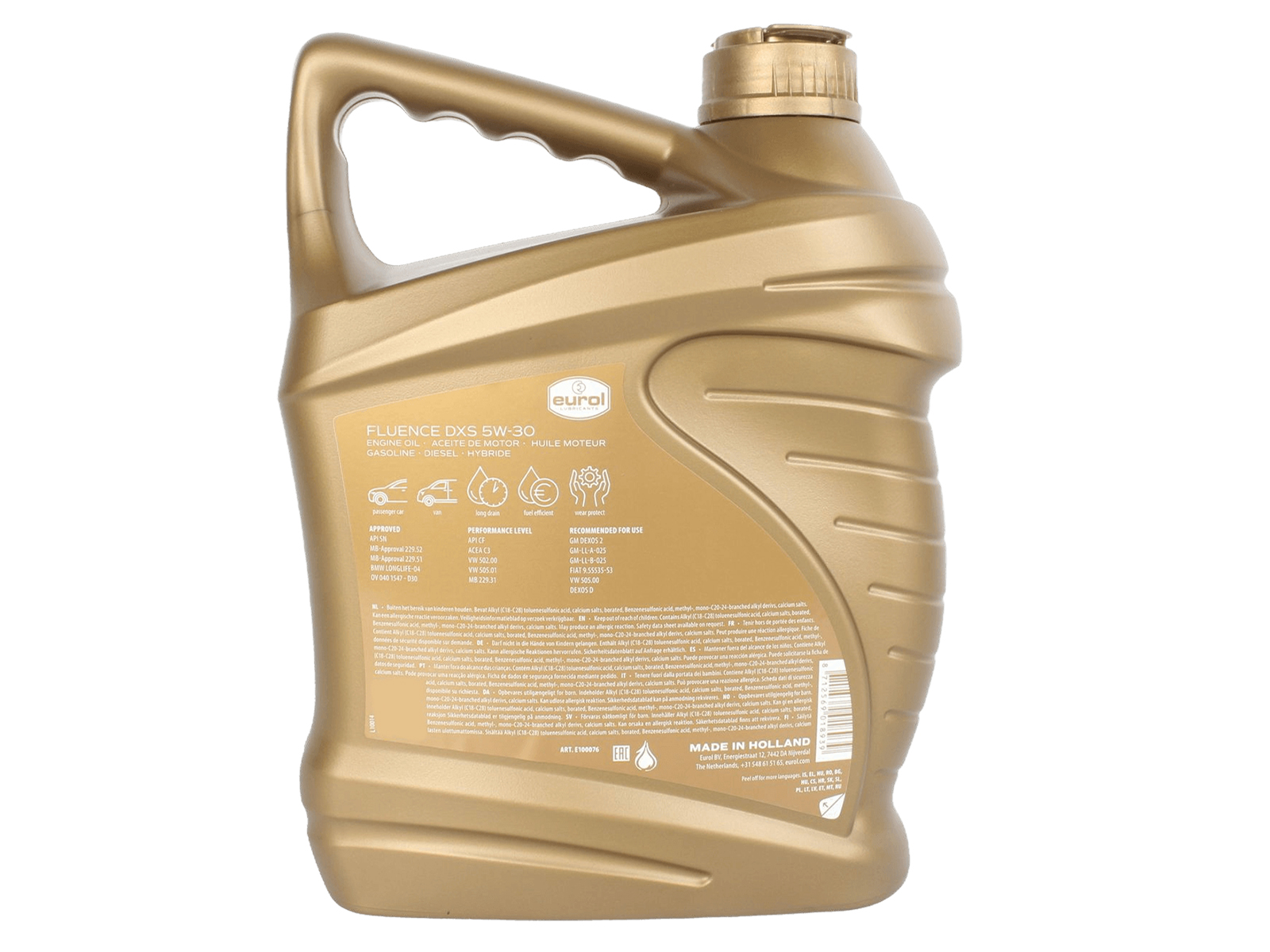 Масло моторное EUROL Fluence DXS 5W30 4л фотография №2