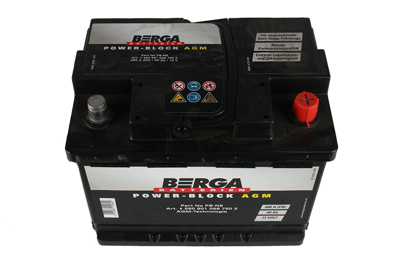 Аккумуляторная батарея BERGA Power Block AGM 6СТ60 обратная фотография №3