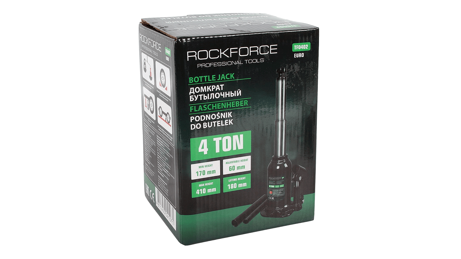 Домкрат ROCKFORCE гидравлический бутылочный 4т фотография №7