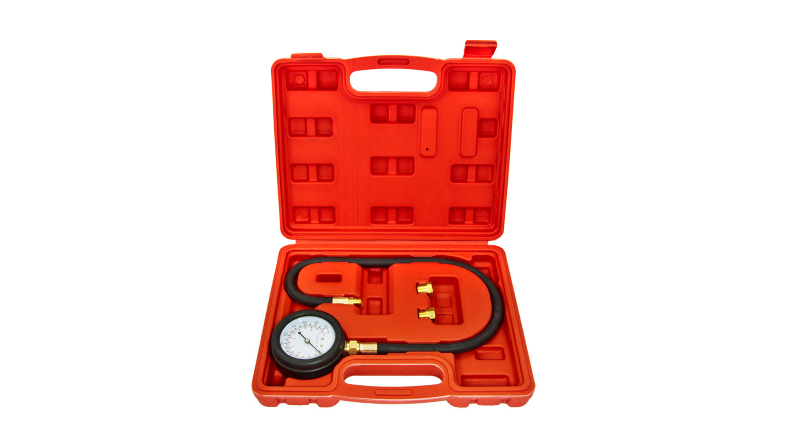 Тестер давления масла ЭВРИКА ER-86310 в наборе с резьбовыми адаптерами 3пр. 0-7bar фотография №1