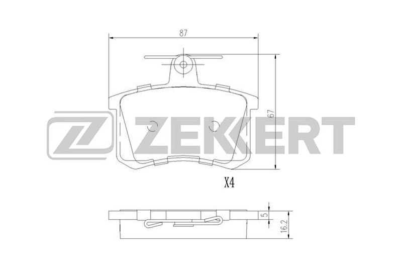 Колодки тормозные ZEKKERT xzk-bs-1096 дисковые задние Audi 80 90 100 200 77- A4 Avant I 94- A6 Avant I 94- фотография №1