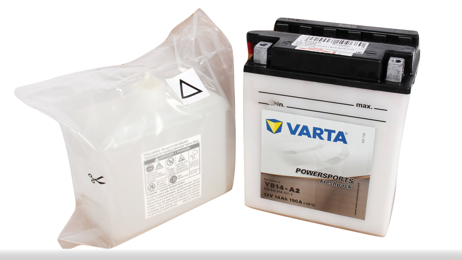 Аккумуляторная батарея VARTA белая YB14-B2 514 014 014 фотография №1