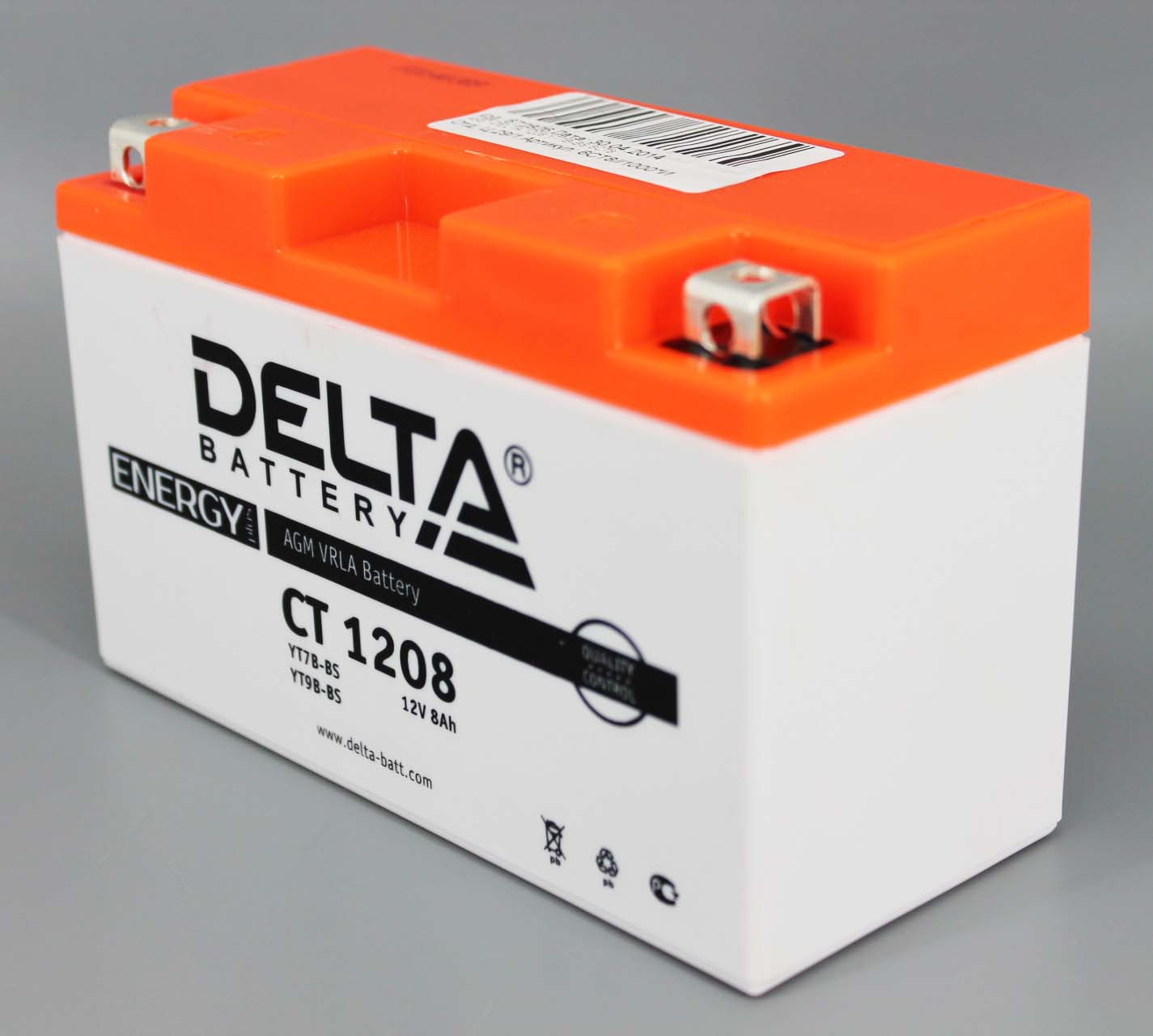 Аккумуляторная батарея DELTA СТ1208 YT7B-BS YT9B-BS 6СТ8 фотография №2