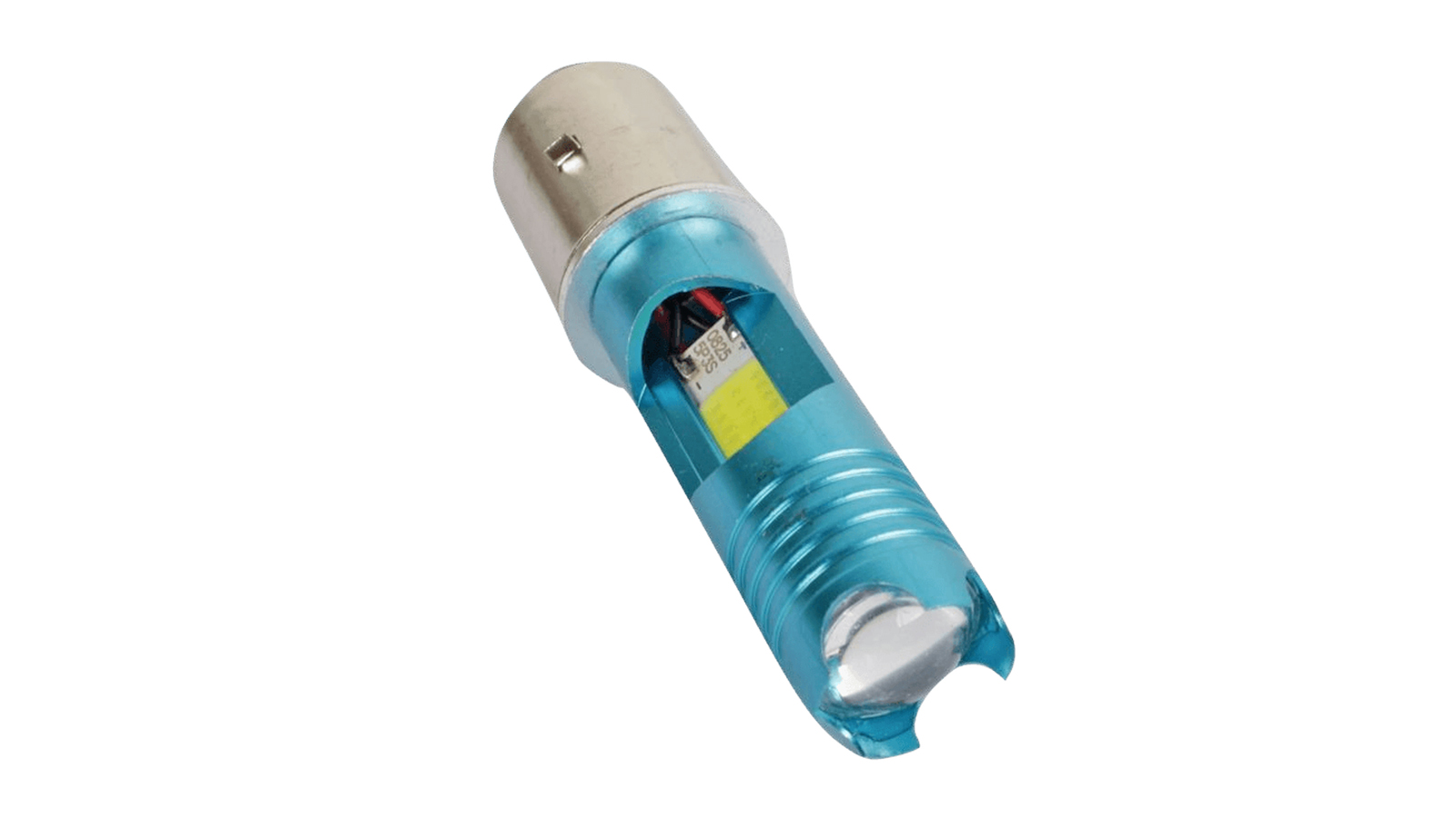 Лампа светодиодный BA20D 2LED металлик под линзу фотография №3