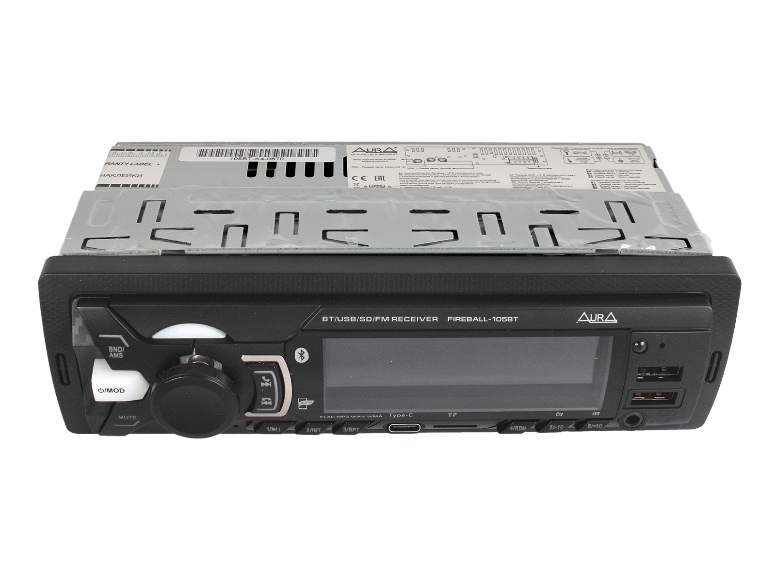 Магнитола автомобильная AURA FIREBALL-105BT 1DIN фотография №2