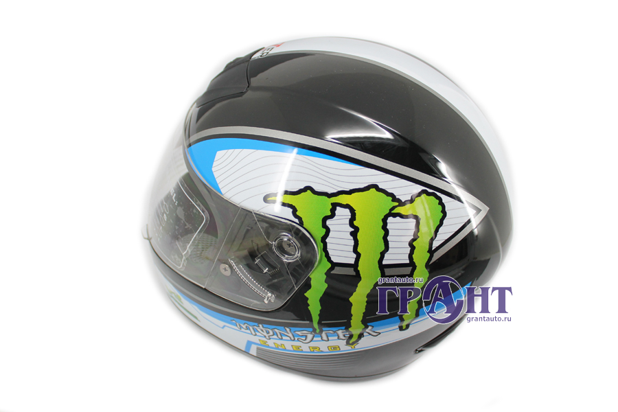 Шлем мото HIZER 502 #3 черный монстр L фотография №2