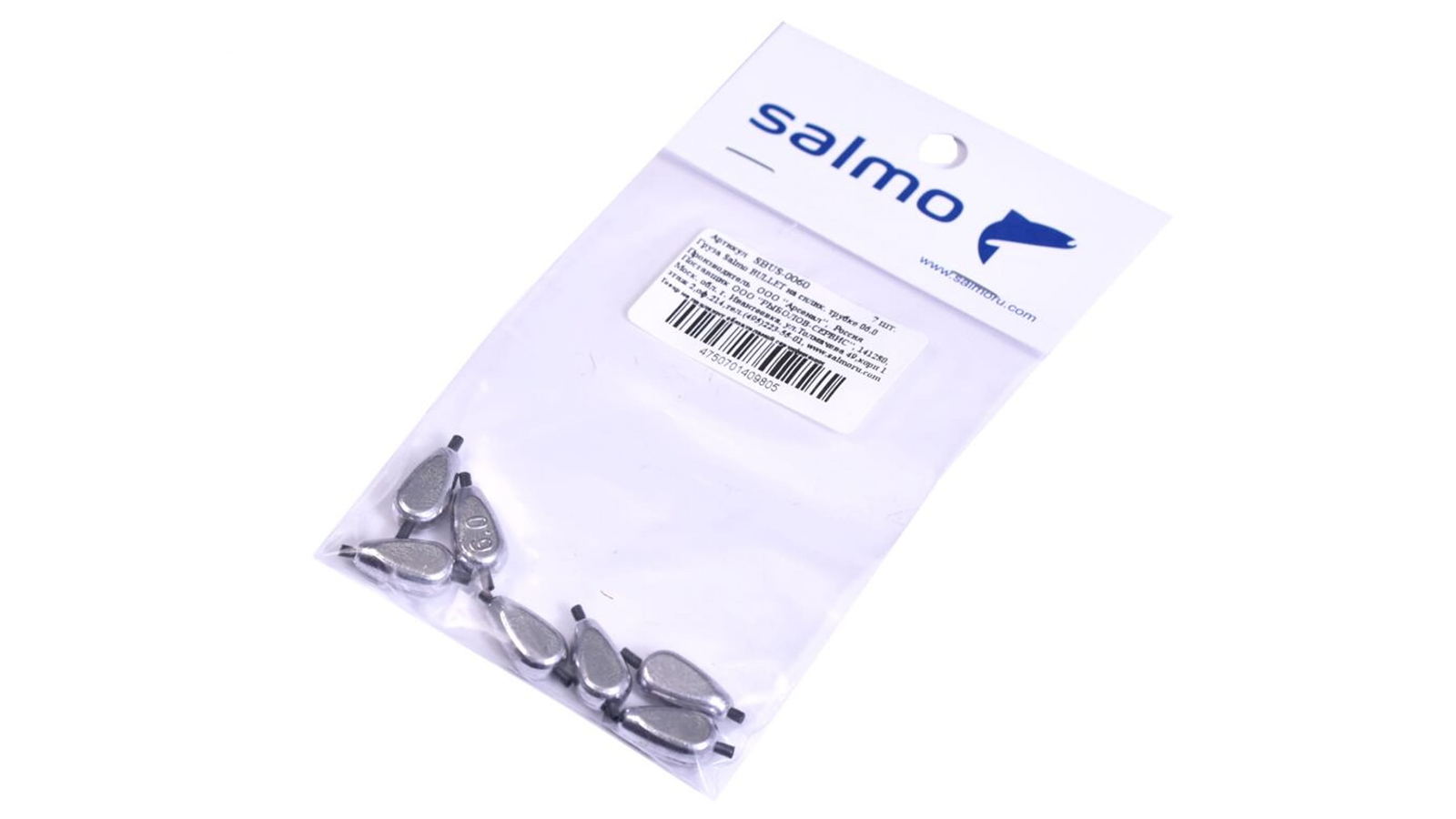 Груза Salmo BULLET на силиконовой трубке 6.0г 7шт фотография №1