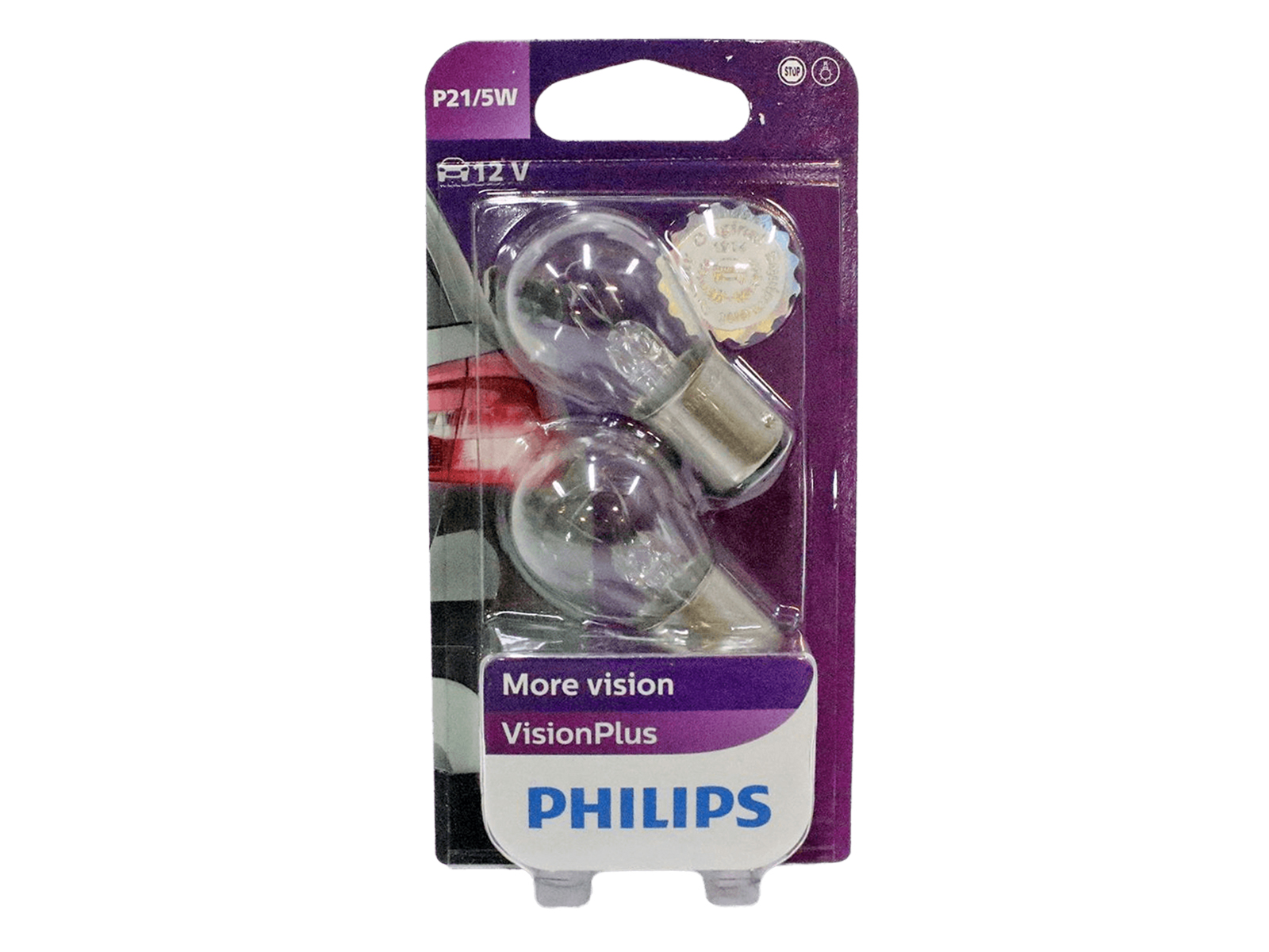 Лампа 12V P21/5W PHILIPS VISION PLUS комплект фотография №1