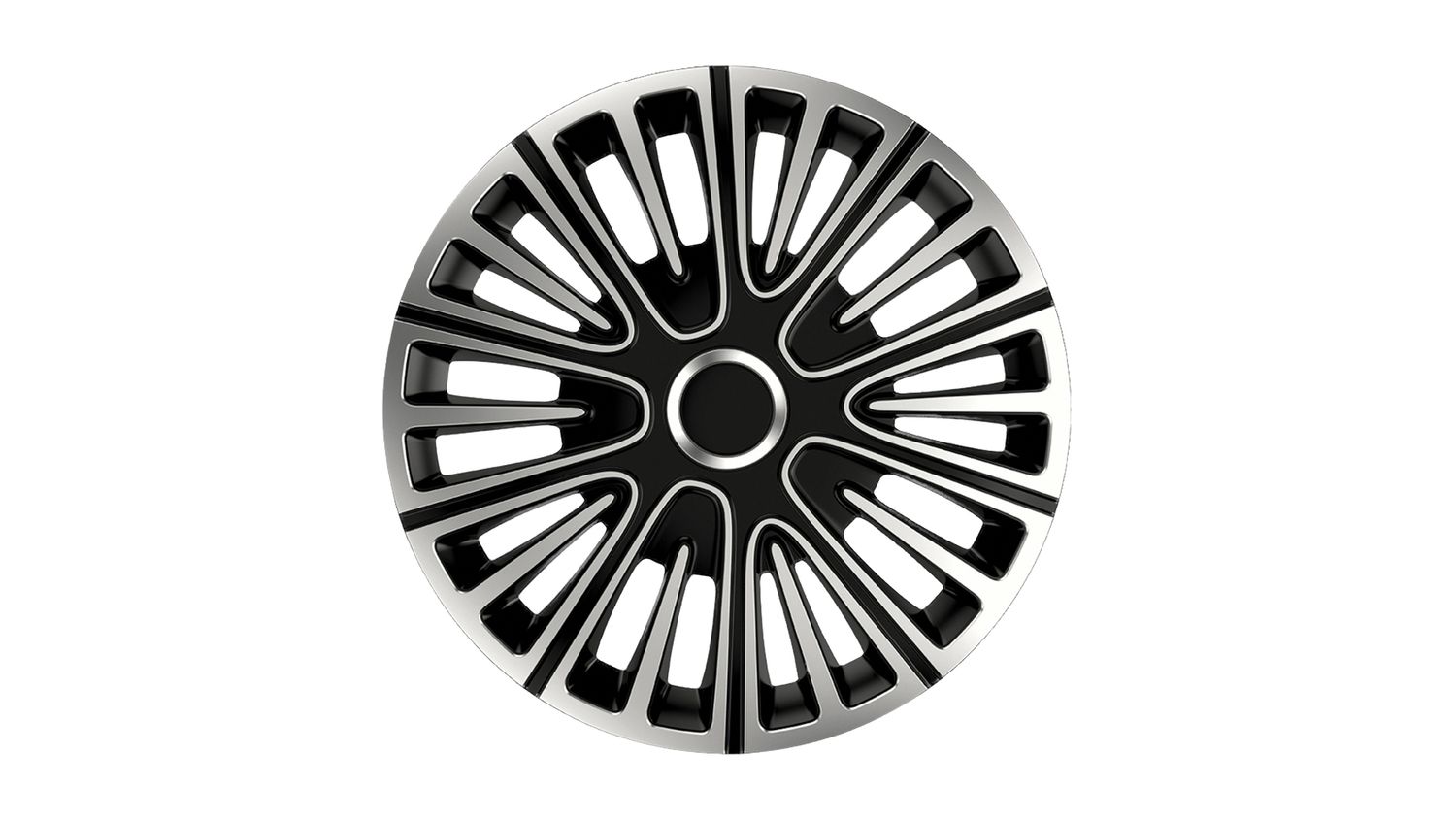 Колпак колеса R-16 декор МОТИОН сильвер черный комплект фотография №1
